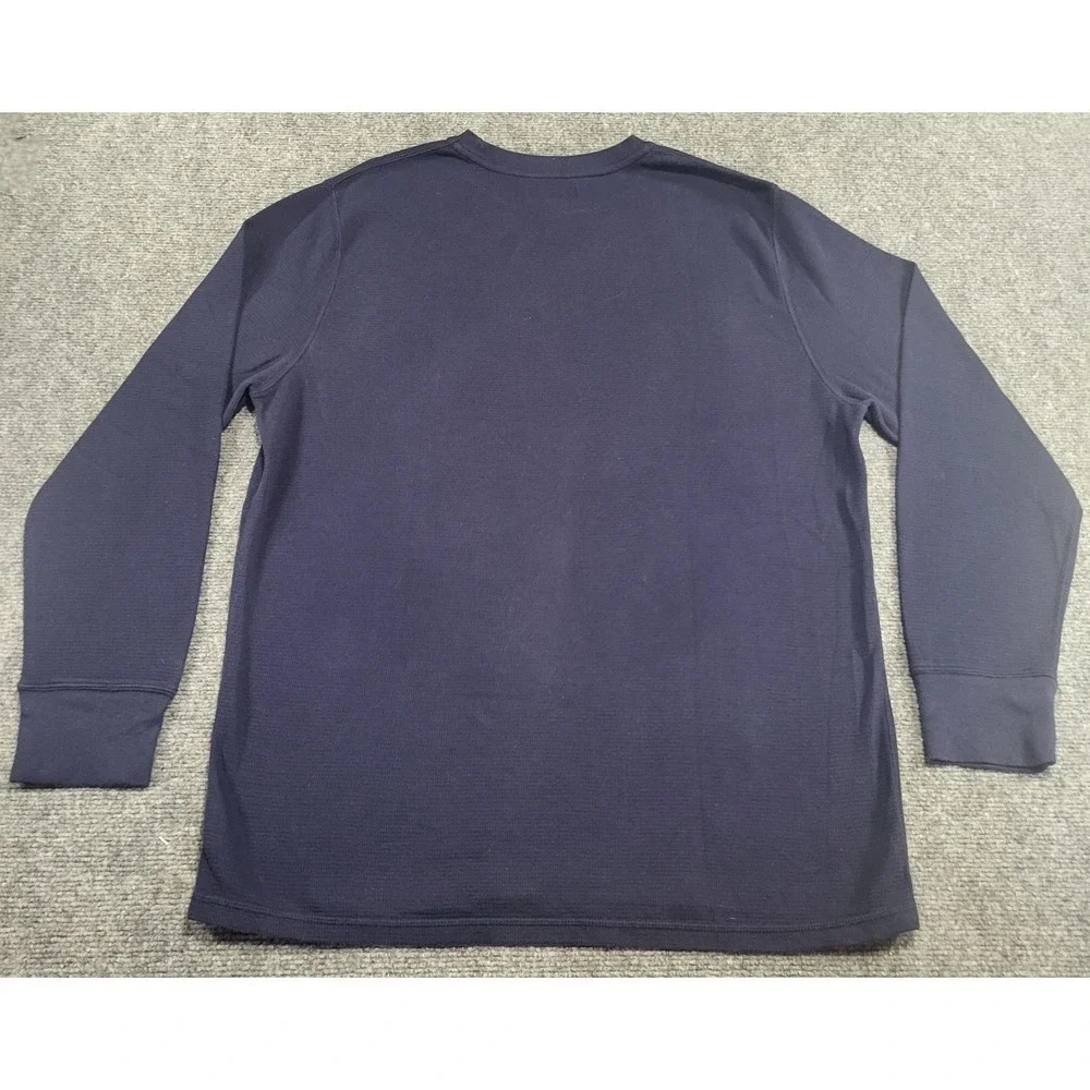 Polo Ralph Lauren Shirt Men's X-Large Blue Waffle Knit Thermal Cotton Blend